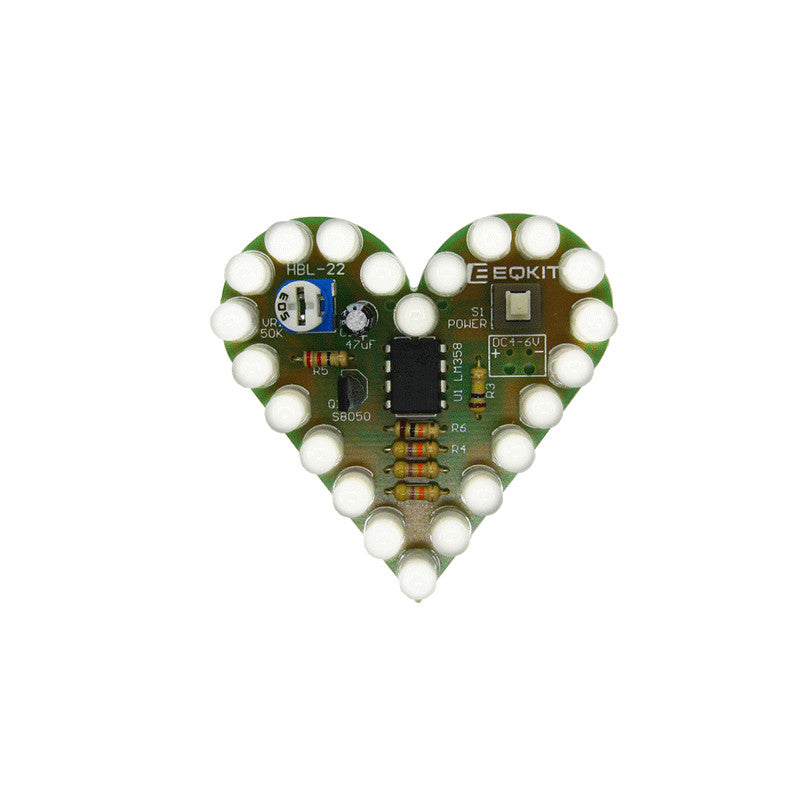 1pcs DIY Kit Heart Shape Breathing Lamp Kit DC 4 V-6 V Breathing LED Suite Red White Blue Green DIY Electronic Production for Learning