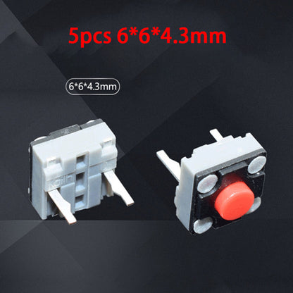 4Pcs 6*6*7.3mm Square Silent Mouse Micro Switch Button Compatible with Logitech Mouse 10 Millions Lifetime