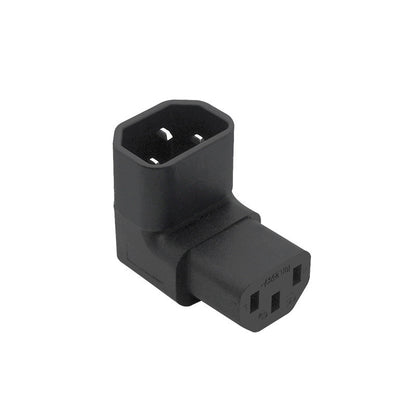 1pcs Right Angled M/F IEC 320 Adapter C14 to C13 AC 3 pins