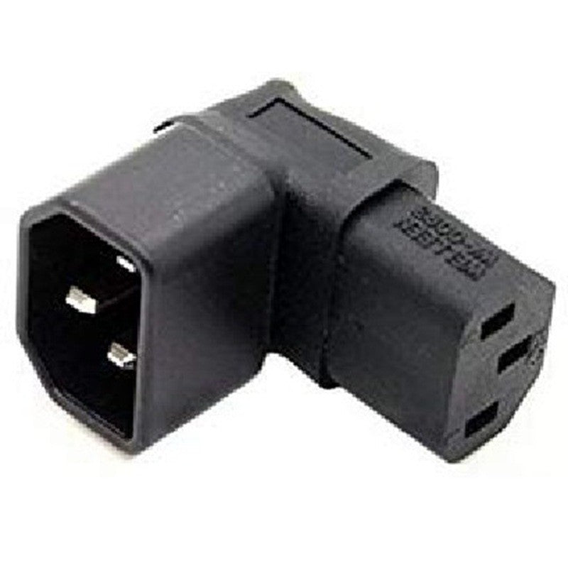 1pcs Right Angled M/F IEC 320 Adapter C14 to C13 AC 3 pins