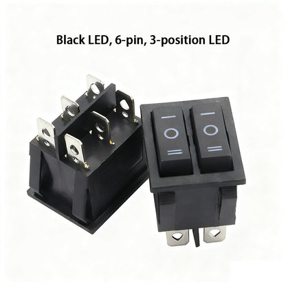 Fulabs KCD8 6PIN 16A 250V 20A 125V Double Light Switch Rocker Switch Waterproof ON-OFF KCD6 Boat Power Switch