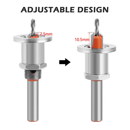1pcs Adjustable Countersunk Drill Countersink Drill Bit Shank Adjustable Carpentry Reamer Chamfer Screws Hole Tool Woodworking