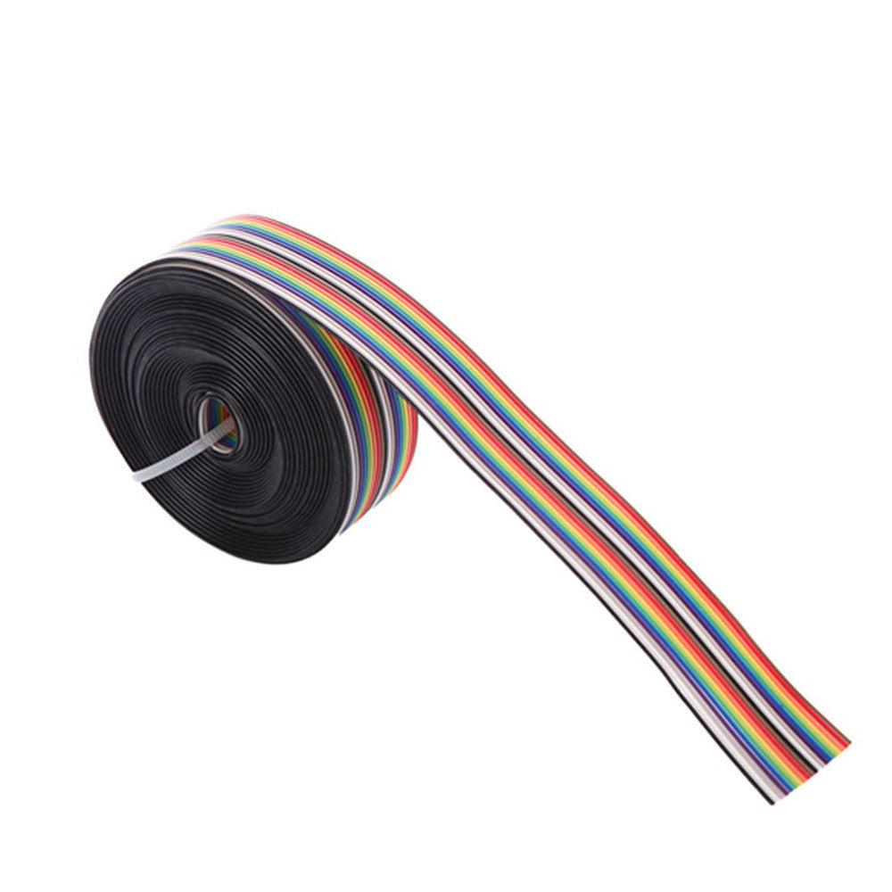 1pcs 5 meter ribbon cable 10 WAY Flat Color Rainbow Ribbon Cable wire Rainbow Cable 10P ribbon cable 1.27MM pi