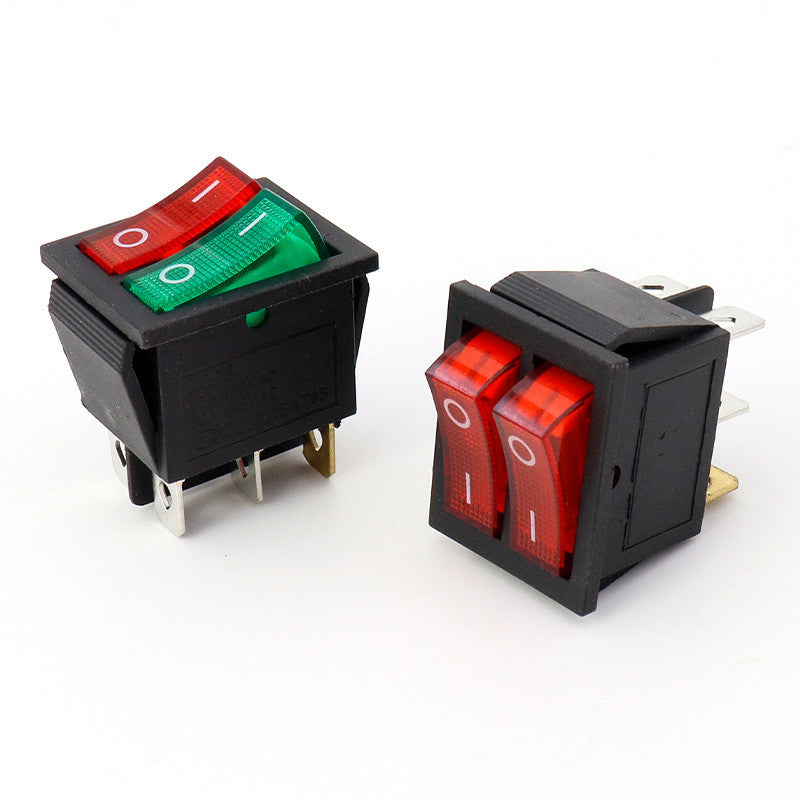 Fulabs KCD8 6PIN 16A 250V 20A 125V Double Light Switch Rocker Switch Waterproof ON-OFF KCD6 Boat Power Switch