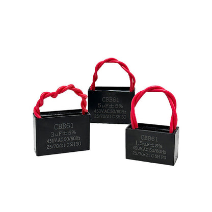 1pcs CBB61 Capacitor 1.5UF 1.8UF 2UF 2.5UF 3UF 3.5UF 4UF 4.5UF 5UF 7UF 8UF 10UF