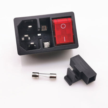1pcs AC-01 AC-14-F16 Electrical Power Socket 250V Rocker Switch Brass 10A Inlet Plug Connector Computer Mount Outlet with Fuse