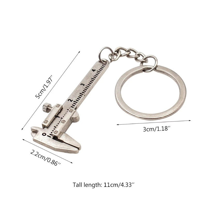 Caliper with Chain Keychain and 1mm Accuracy for Measurement Portable Mini Zinc Alloy Vernier
