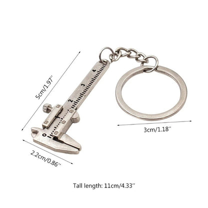 Caliper with Chain Keychain and 1mm Accuracy for Measurement Portable Mini Zinc Alloy Vernier