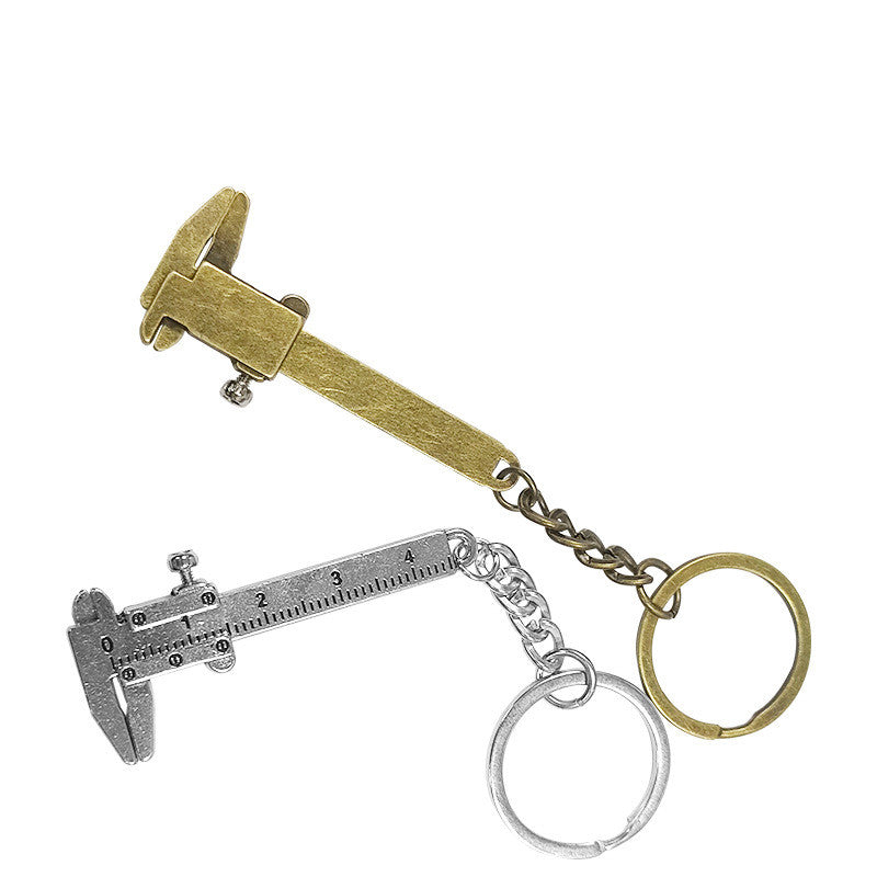 Caliper with Chain Keychain and 1mm Accuracy for Measurement Portable Mini Zinc Alloy Vernier