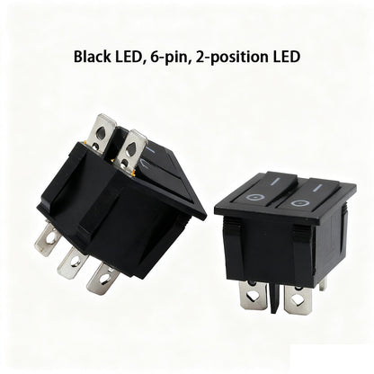 Fulabs KCD8 6PIN 16A 250V 20A 125V Double Light Switch Rocker Switch Waterproof ON-OFF KCD6 Boat Power Switch
