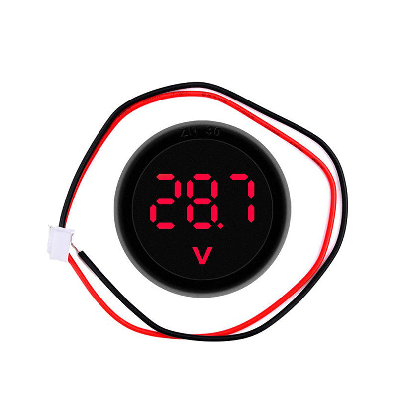 1pcs DC5-100V Digital Voltmeter LED Digital Display Circular Voltmeter Car Voltage Current Meter Volt Detector Tester Monitor Panel