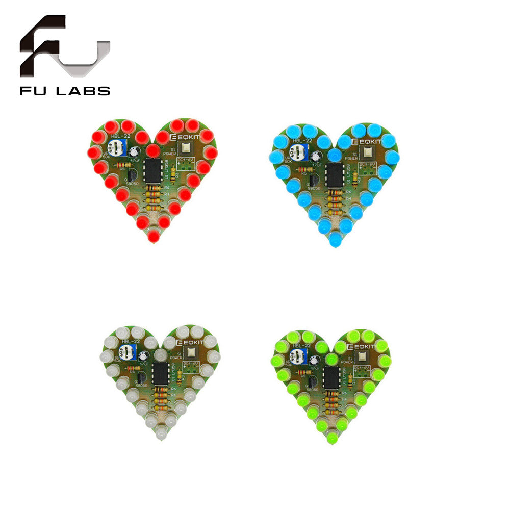 1pcs DIY Kit Heart Shape Breathing Lamp Kit DC 4 V-6 V Breathing LED Suite Red White Blue Green DIY Electronic Production for Learning