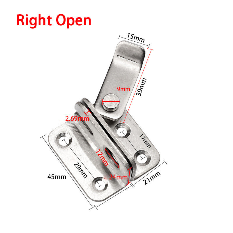 Cabinet Left Lock Hasp Latches Stainless Steel Sliding Door Lock Home Door Security