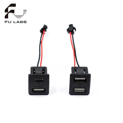 1pcs Double Layer Usb Female Base Type-C Socket and Female Usb Lamp Charging Socket Power Socket With Cable Connector