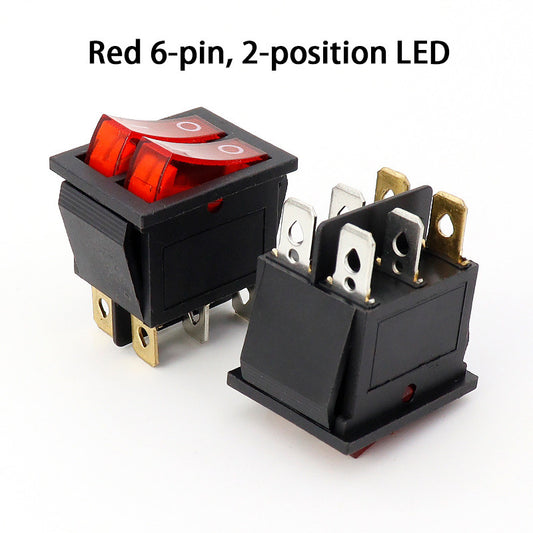 Fulabs KCD8 6PIN 16A 250V 20A 125V Double Light Switch Rocker Switch Waterproof ON-OFF KCD6 Boat Power Switch