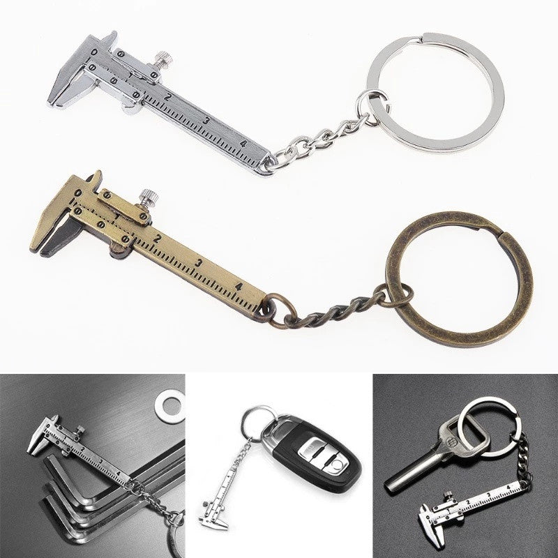 Caliper with Chain Keychain and 1mm Accuracy for Measurement Portable Mini Zinc Alloy Vernier