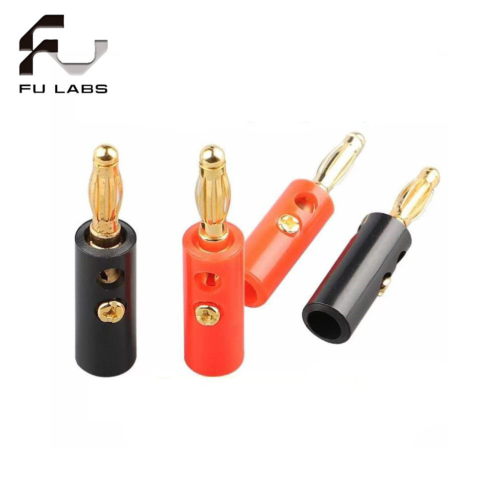 Fulabs 10pcs Banana Plug Red+Black 4mm Audio Speaker Wire Cable Screw Type Banana Connector