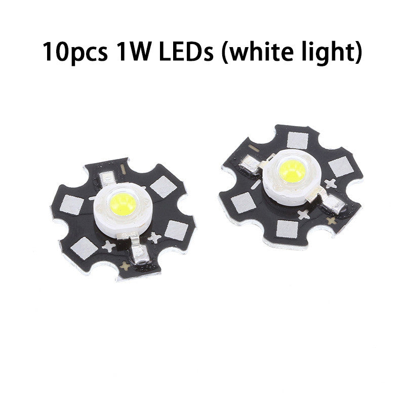 Fulabs 10pcs 1W 3W 5W High Power LED Beads Full Spectrum Pure White With 20mm Black Star PCB Heat sink Aluminum Substrate DIY lights