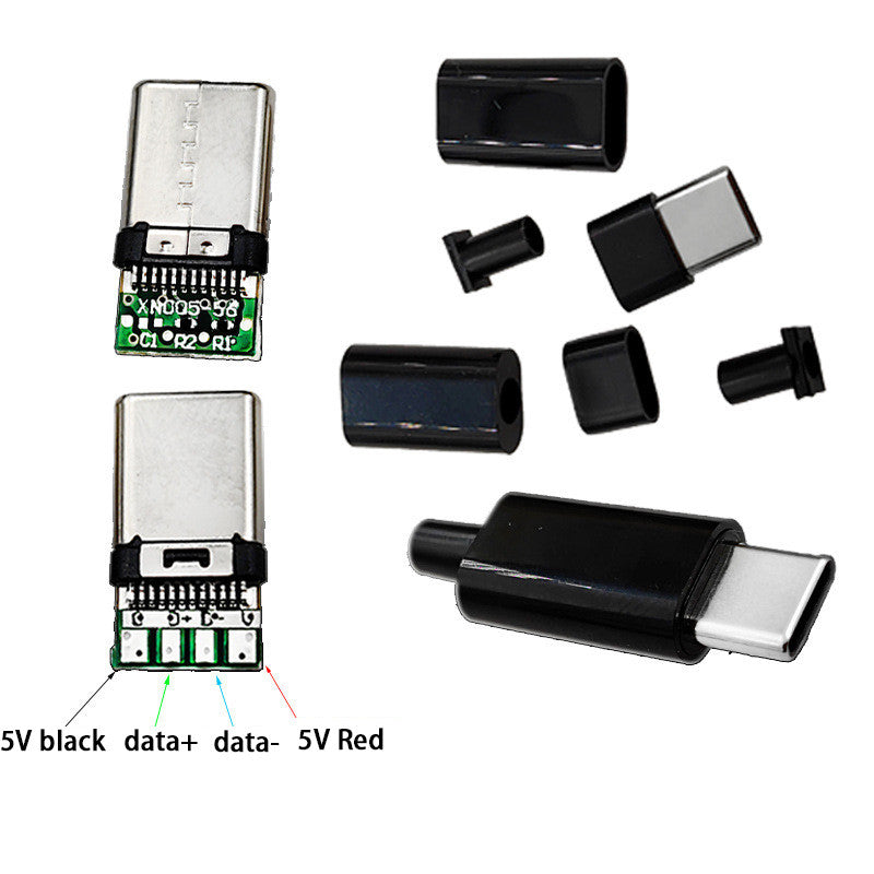 Fulabs 5pcs TYPE-C USB Plug Male connector With PCB 24pin welding Data line interface DIY data cable accessories