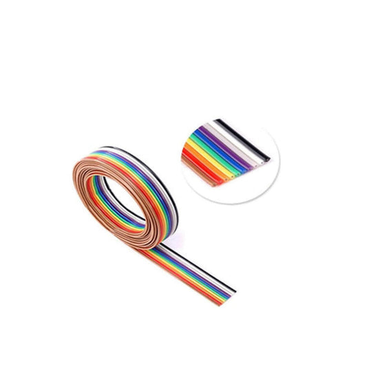 1pcs 5 meter ribbon cable 10 WAY Flat Color Rainbow Ribbon Cable wire Rainbow Cable 10P ribbon cable 1.27MM pi