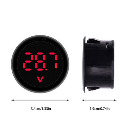 1pcs DC5-100V Digital Voltmeter LED Digital Display Circular Voltmeter Car Voltage Current Meter Volt Detector Tester Monitor Panel