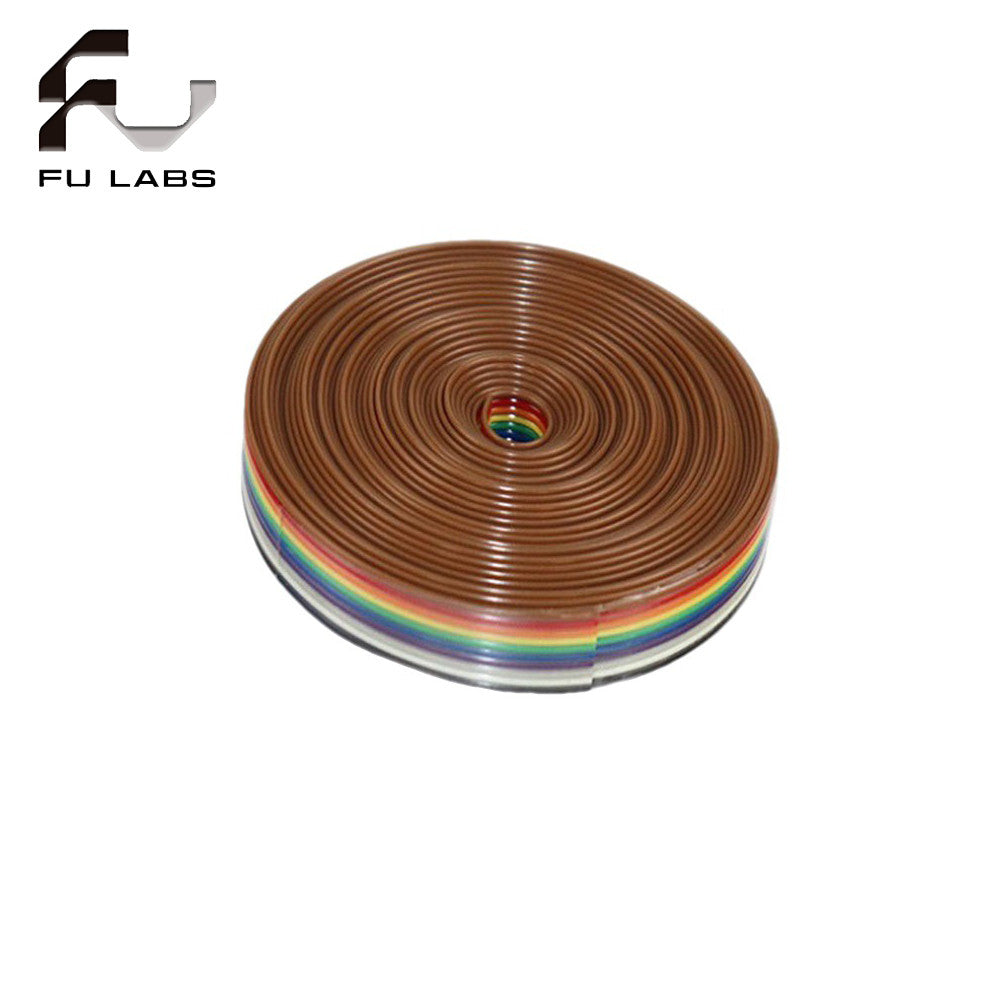 1pcs 5 meter ribbon cable 10 WAY Flat Color Rainbow Ribbon Cable wire Rainbow Cable 10P ribbon cable 1.27MM pi