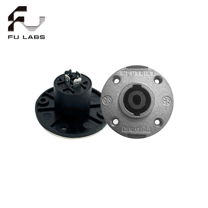 1pcs NL4MPR 4 Pole Metal Round Female Panel Mount Socket Twist Lock Speaker