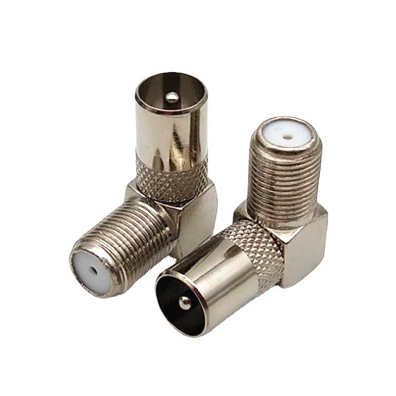 F-Type Female to PAL Male TV Antenna Cable Plug Straight and Right Angle Adapter