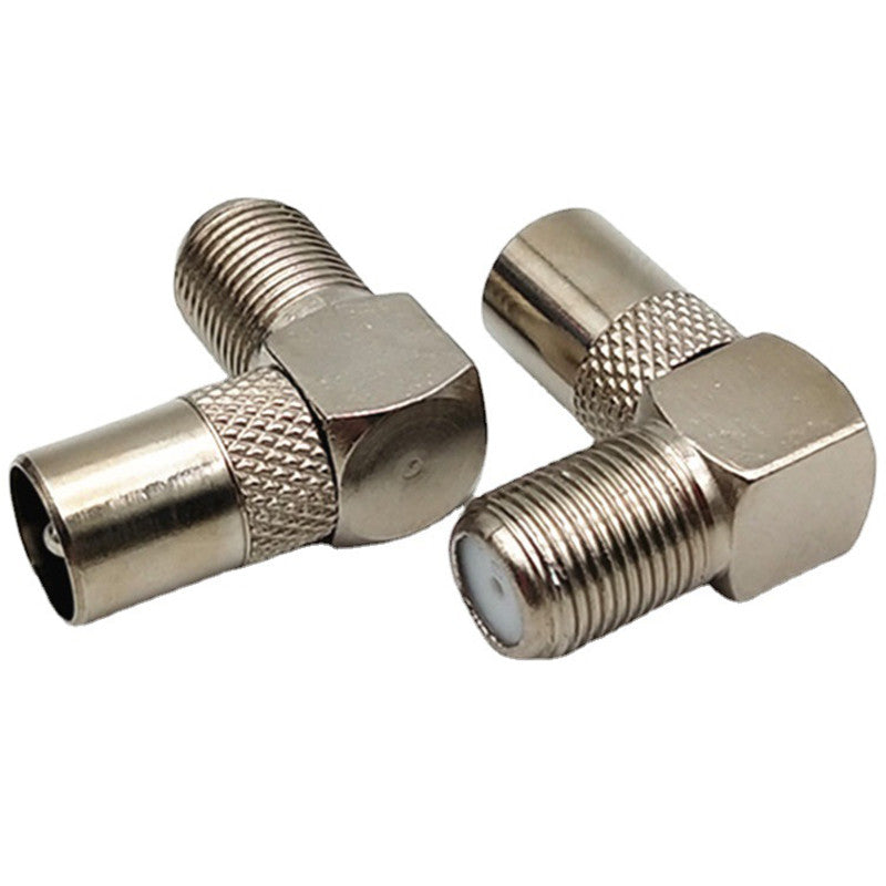 F-Type Female to PAL Male TV Antenna Cable Plug Straight and Right Angle Adapter