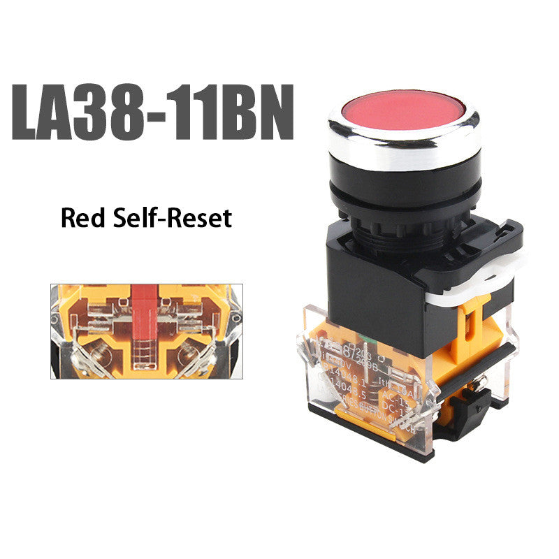 1pcs Round Momentary Push Button Switch 22mm 1NO 1NC AC220