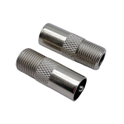 F-Type Female to PAL Male TV Antenna Cable Plug Straight and Right Angle Adapter