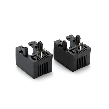 Fulabs 10pcs RJ11 Socket 95001 Black 6P6C RJ12 Telephone Socket 90 degrees