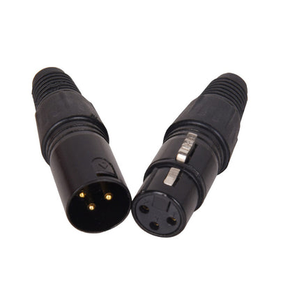 XLR live male/female and pl55 6.35 live canon plug black metal
