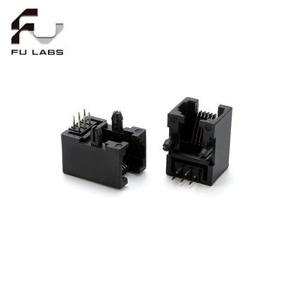 Fulabs 10pcs RJ11 Socket 95001 Black 6P6C RJ12 Telephone Socket 90 degrees