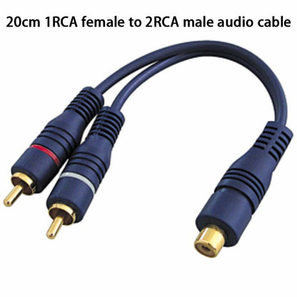 1pcs setup cord, y rca cord 24cm cable length, 1 male - 2 female audio cord