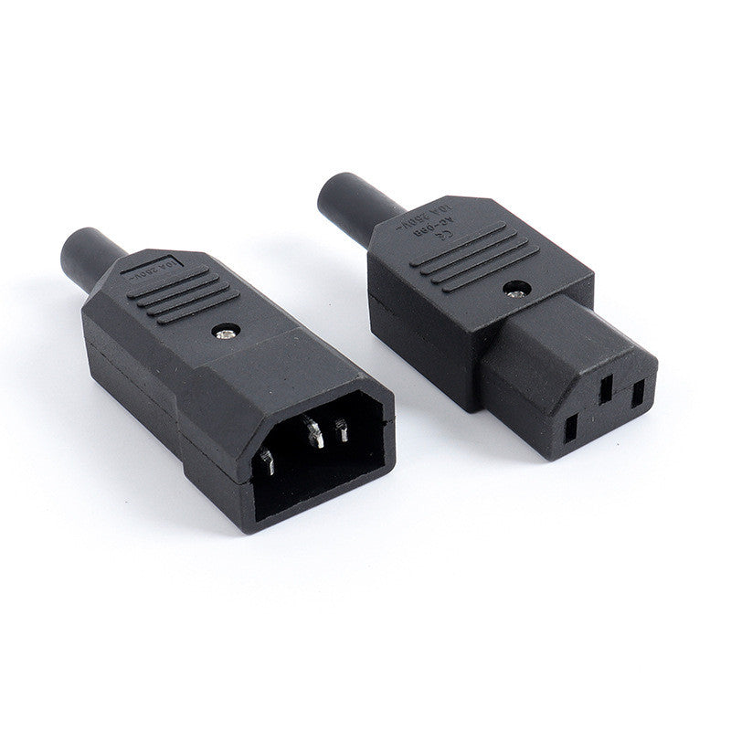 1pcs 10A 250V Socket Plug Straight Cable Plug Connector C13 C14 Female Male Receptacle