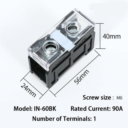 1pcs Rail Terminal Block IN12BK IN20BK 600V 2/3 Pin 30A/60A Electrical Connection terminal Split High Current Junction Box Brass