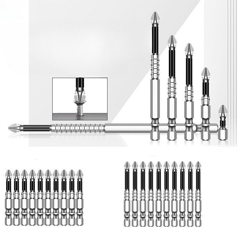 6PCS Magnetic Screwdriver Bits Set Anti-Slip PH2 Standard Phillips Screw Driver Drill Set 25mm-150mm