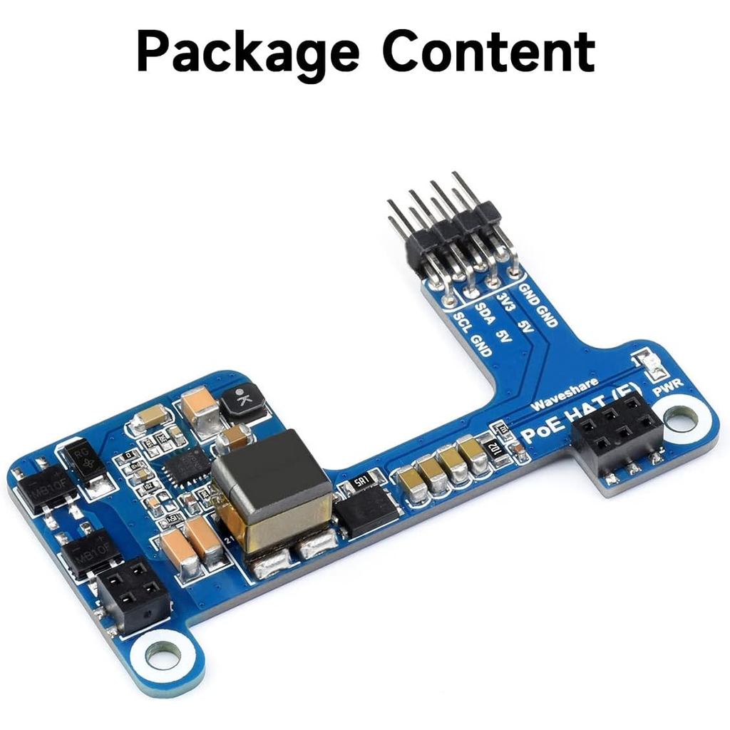 Waveshare PoE HAT(E) for Raspberry Pi Ethernet Power over Expansion Board for Raspberry Pi 3B+/4B for IEEE 802.3Af 1PCS