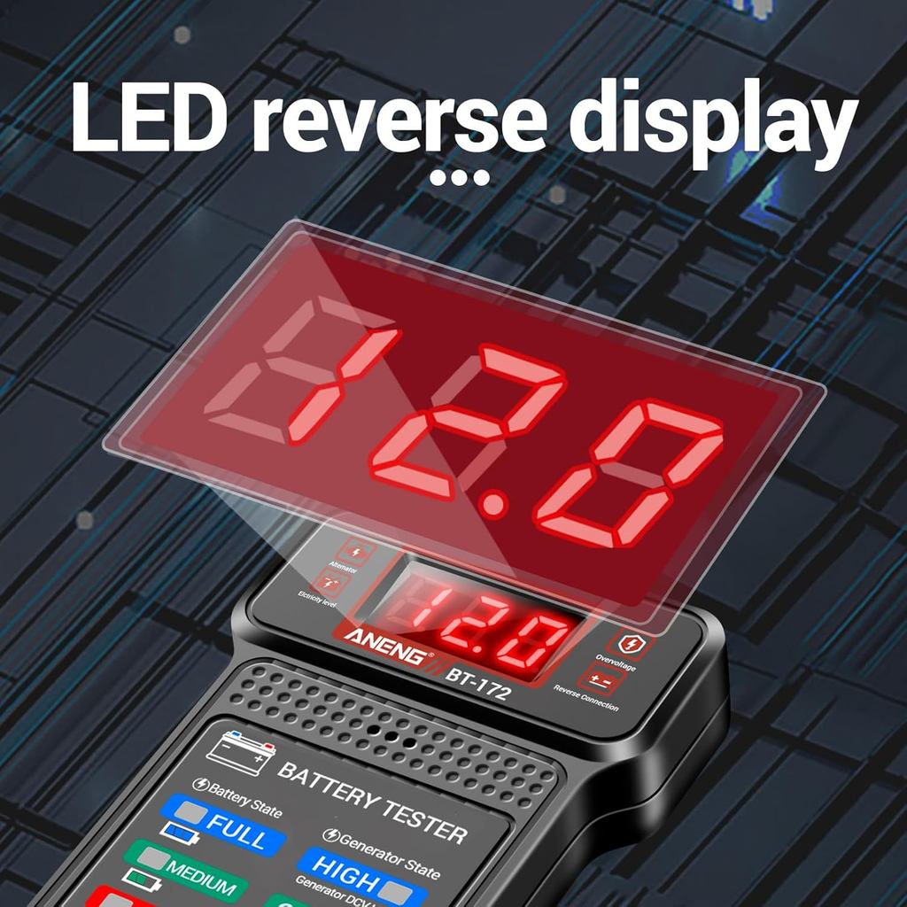 Aneng Bt-171 BT-172 12V Multifunctional Battery Testers Auto Repair Industry Detection With Led Reverse Display Screen Electrician Tool