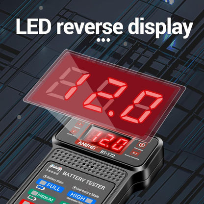 Aneng Bt-171 BT-172 12V Multifunctional Battery Testers Auto Repair Industry Detection With Led Reverse Display Screen Electrician Tool