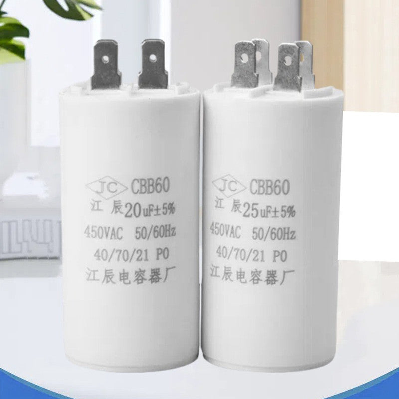 2Wires/4Pin CBB60 450V AC Series AC Water Pump Starting Capacitor CBB60 5% 20uF 25uF 30uF 35uF Washing Machine Air Compressor Dryer High Temperature Resistance