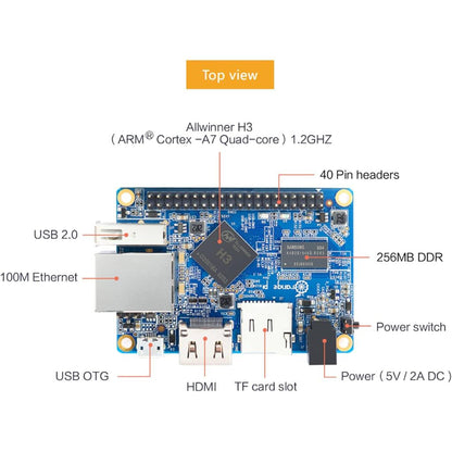 Orange Pi One 1GB DDR3 H3 Quad Core OpenSource Mini Board, Run Android, Ubuntu, Debian