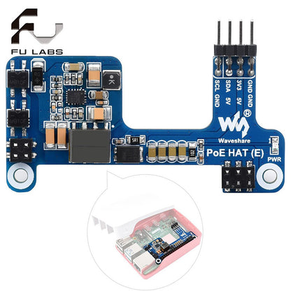 Waveshare PoE HAT(E) for Raspberry Pi Ethernet Power over Expansion Board for Raspberry Pi 3B+/4B for IEEE 802.3Af 1PCS