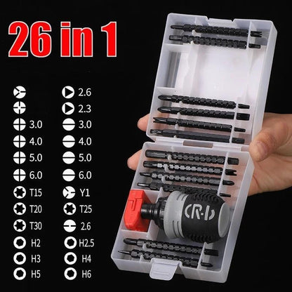 13/26/34 in 1 Ratchet Screwdriver Set Magnetic Dual-purpose Batch Head Magnetic Phillips Slotted