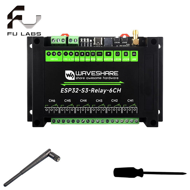 Waveshare ESP32-S3 6CH WiFi Relay Module Industrial Grade WiFi Relay Supports WiFi/Bluetooth/RS485/Pico Interface Relay