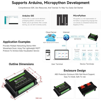 Waveshare ESP32-S3 6CH WiFi Relay Module Industrial Grade WiFi Relay Supports WiFi/Bluetooth/RS485/Pico Interface Relay