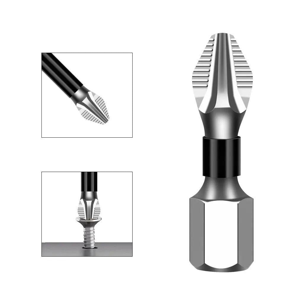 6PCS Magnetic Screwdriver Bits Set Anti-Slip PH2 Standard Phillips Screw Driver Drill Set 25mm-150mm