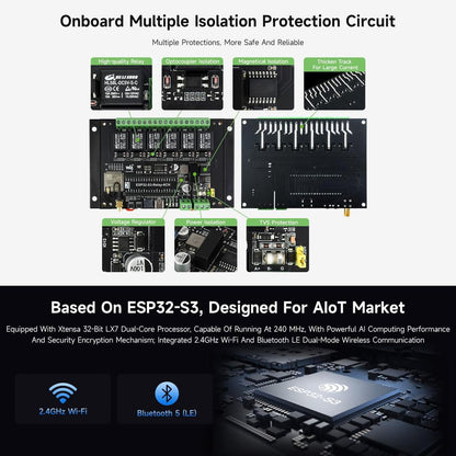 Waveshare ESP32-S3 6CH WiFi Relay Module Industrial Grade WiFi Relay Supports WiFi/Bluetooth/RS485/Pico Interface Relay