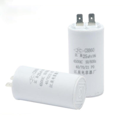 2Wires/4Pin CBB60 450V AC Series AC Water Pump Starting Capacitor CBB60 5% 20uF 25uF 30uF 35uF Washing Machine Air Compressor Dryer High Temperature Resistance